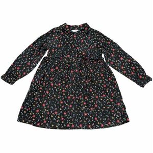 Vintage Christie Brooks Girls Corduroy Dress Dark Floral Size 5/6 Holiday